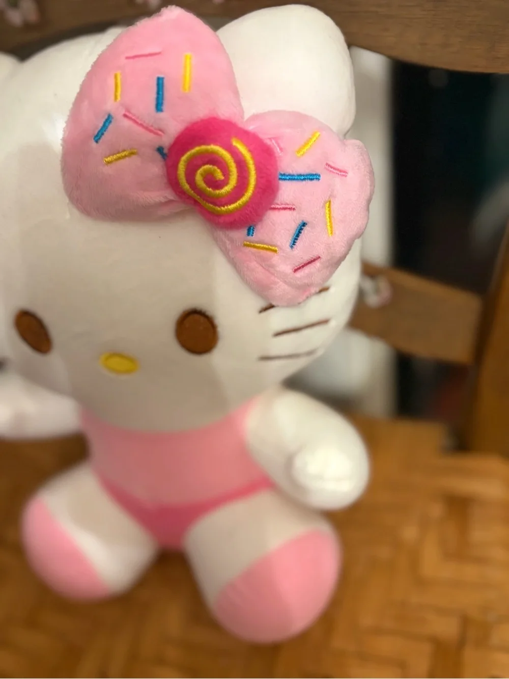 Hello Kitty Pink & White Plush with Decorative Bow